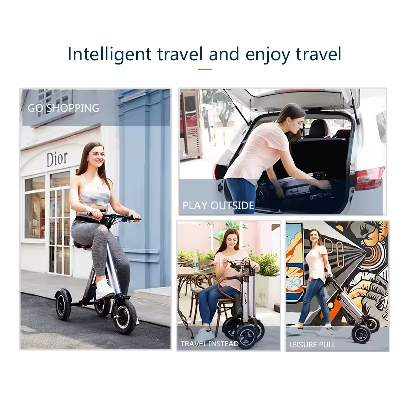 Folding Tricycle Small And Portable Electric Tricycle For Adult Ultralight Mini Men's Electric Scooter