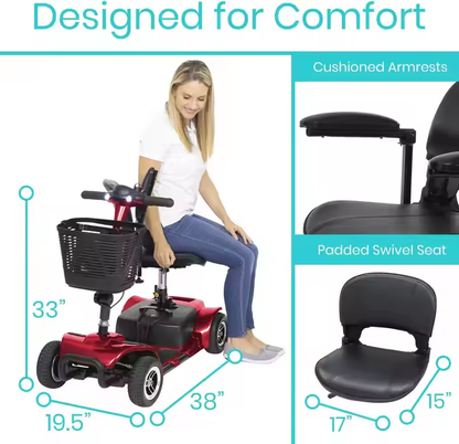Portable 4-Wheel Electric Mobility Scooter for Seniors