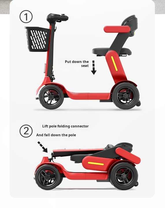 Light Weight Parable 4 Wheels Electric Mobility Scooter for Adult Elderly
