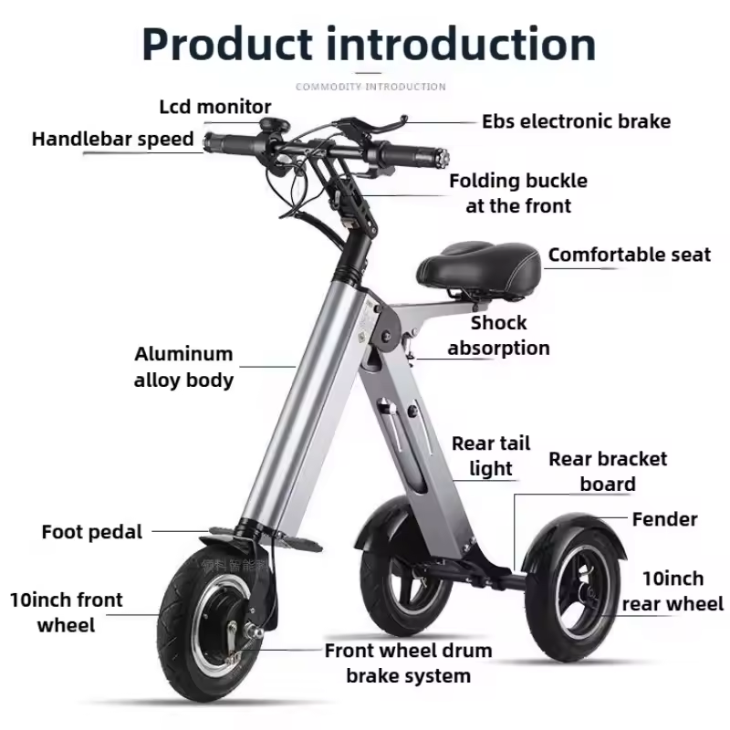K70 Portable Fold Electric Tricycle Elderly Riding Commuting Electric Scooter