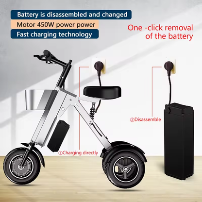Folding Tricycle Small And Portable Electric Tricycle For Adult Ultralight Mini Men's Electric Scooter