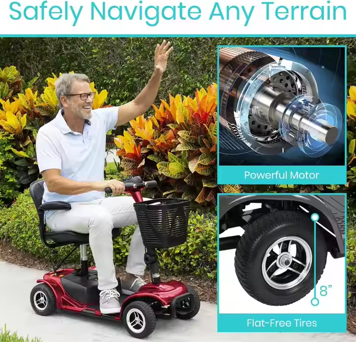 Portable 4-Wheel Electric Mobility Scooter for Seniors