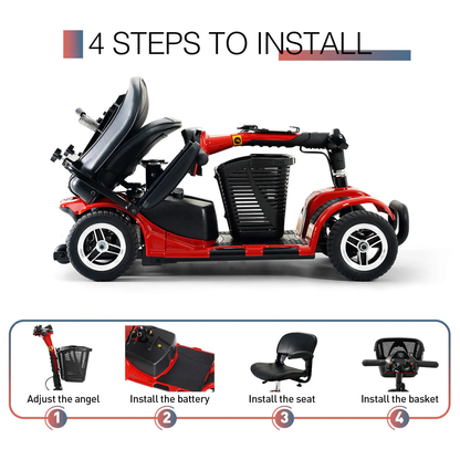 Portable 4-Wheel Electric Mobility Scooter for Seniors